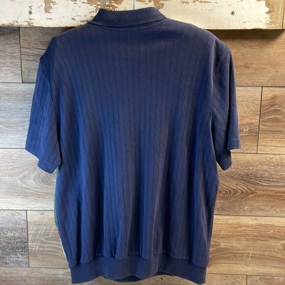 Alfred Dunner Women's Polo Shirt Size L Color Block Floral Striped Knit - Picture 8 of 8